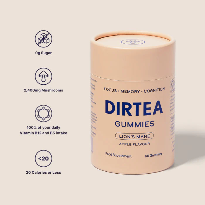 DIRTEA Lion’s Mane Gummies – Focus, Memory &amp; Digestion